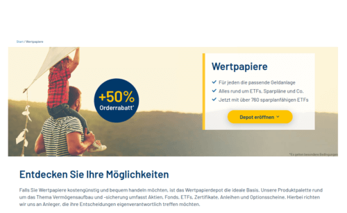 Wertpapier-Seite der 1822direkt